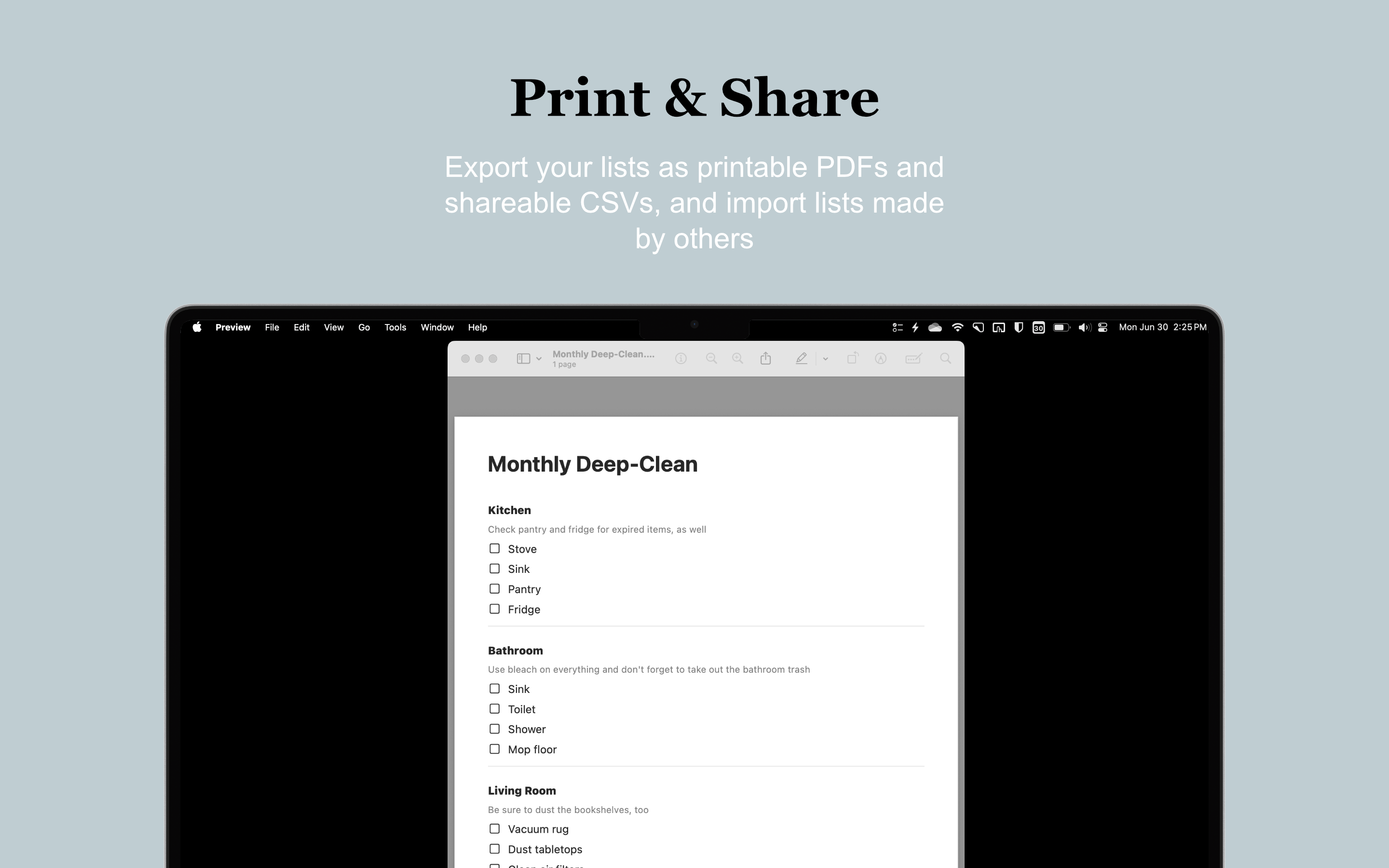 Checklist Archive MacOS screenshot 4