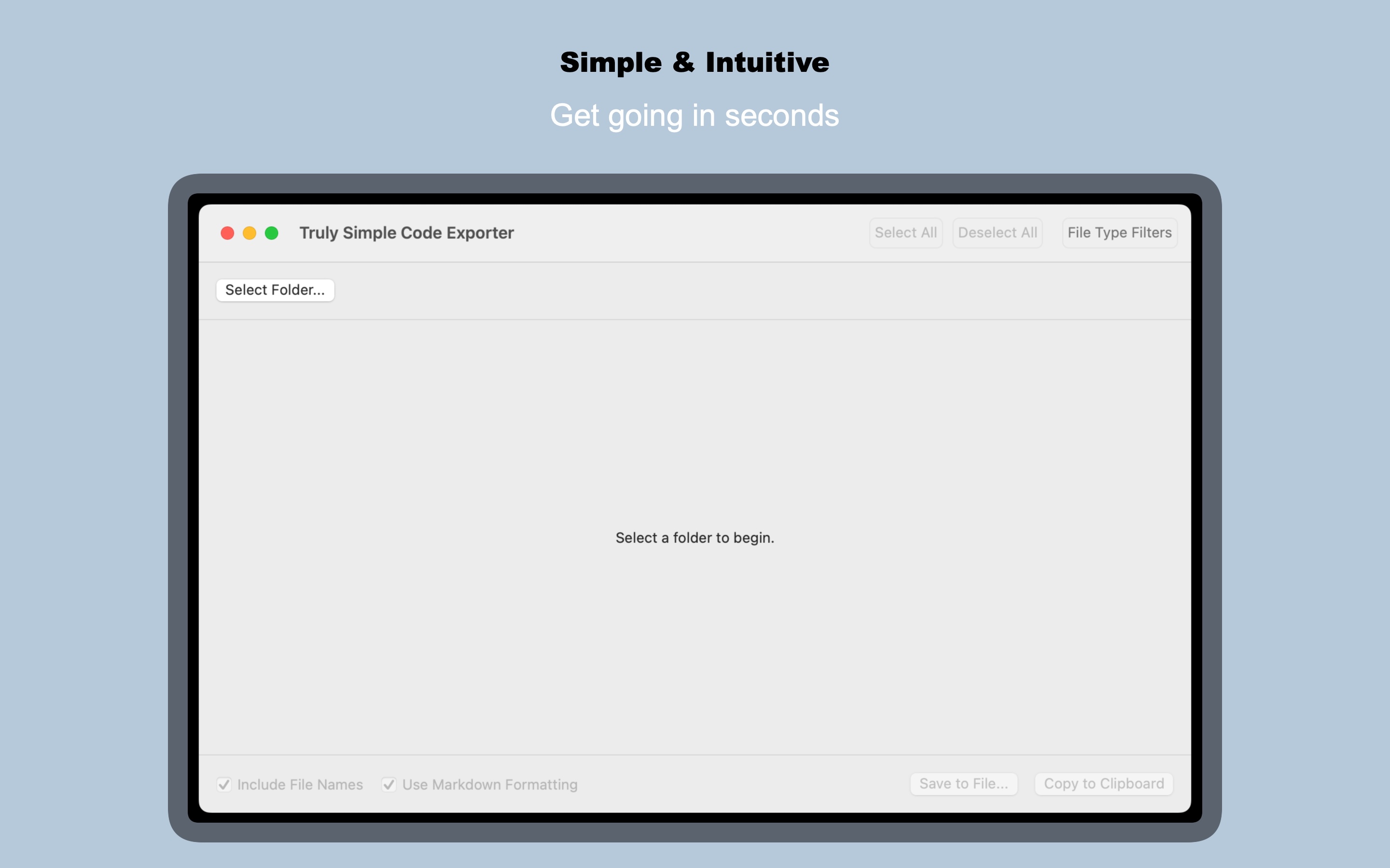 Truly Simple Code Exporter screenshot 1