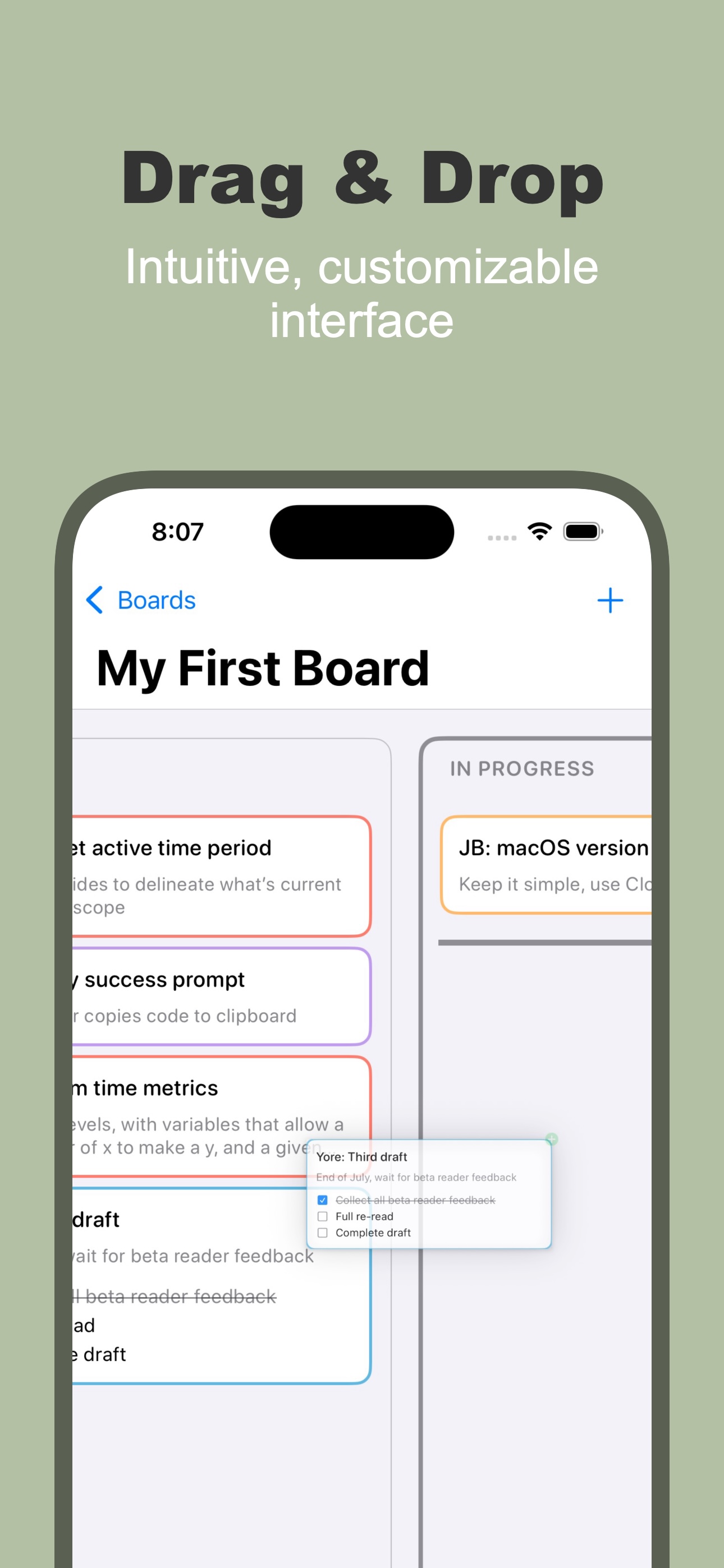 Truly Simple Kanban iOS screenshot 2