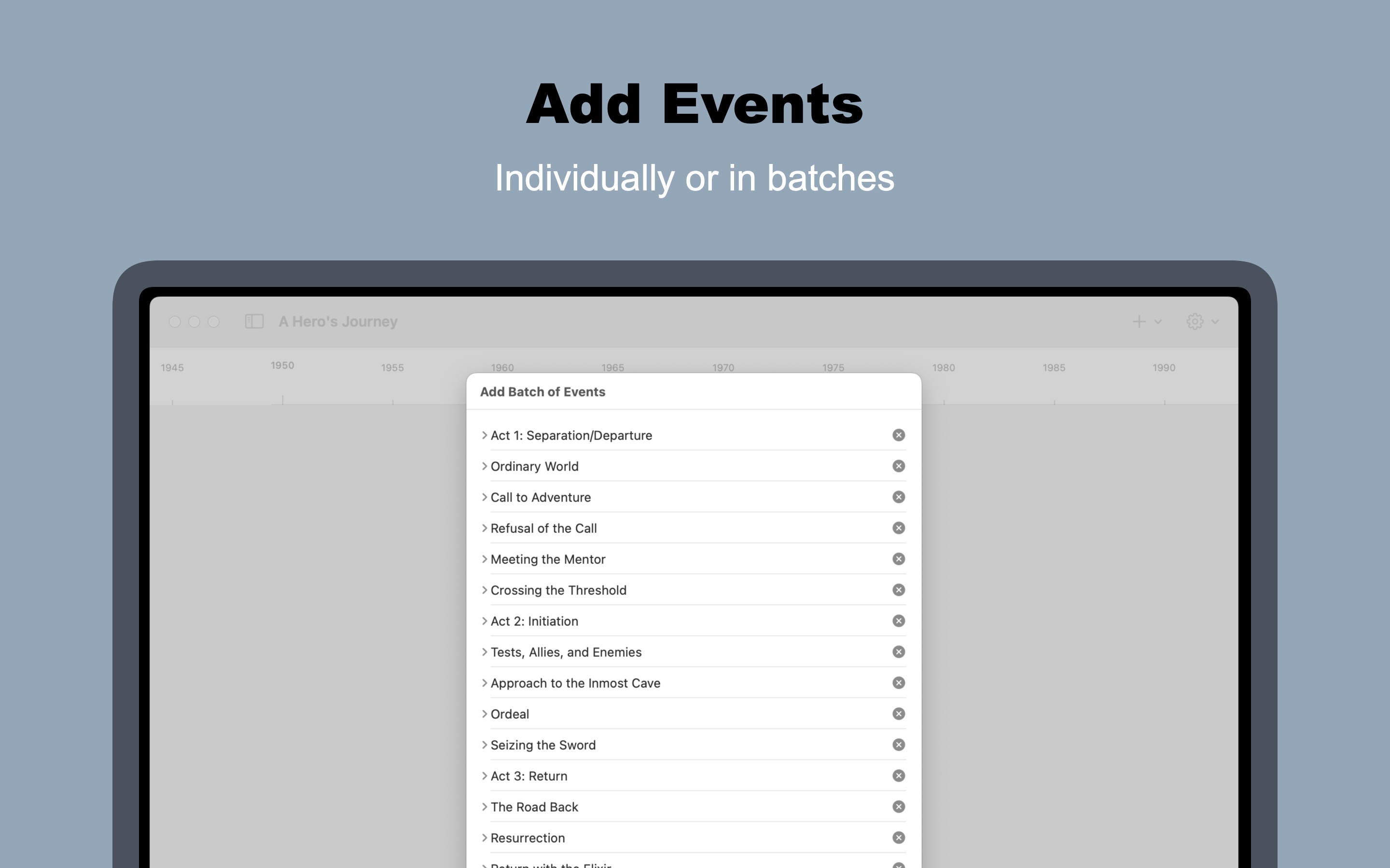Trulys Simple Timeline MacOS screenshot 1