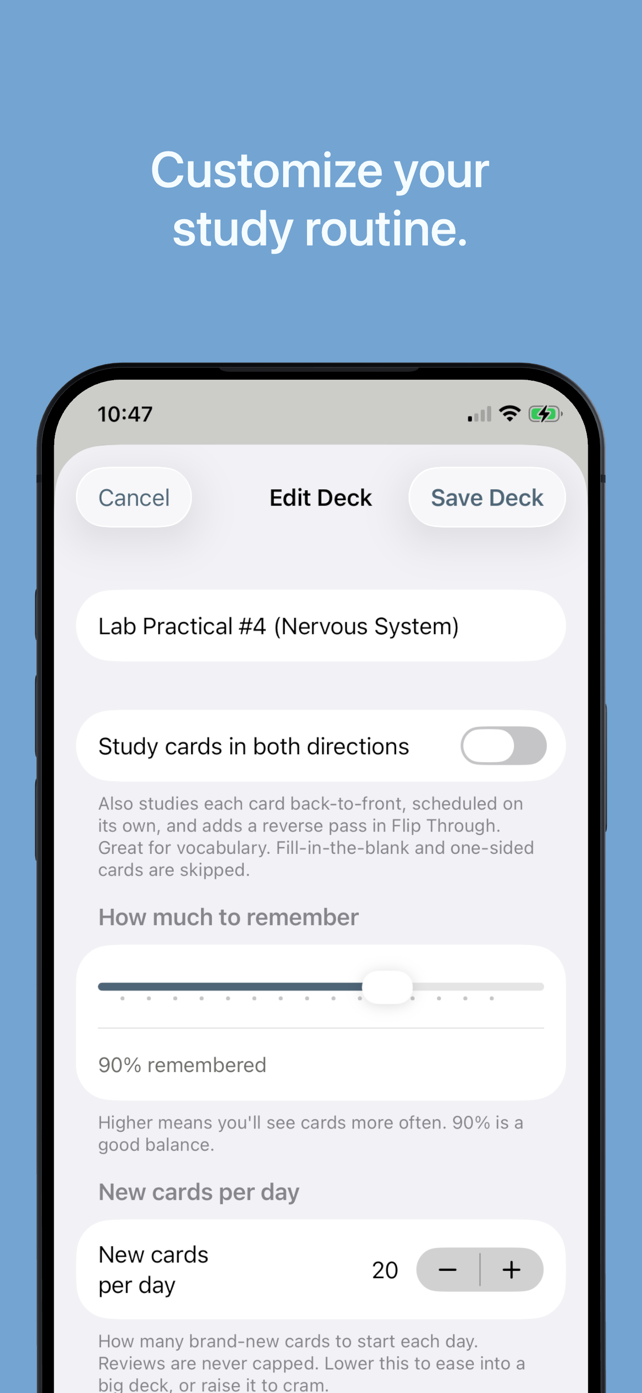 Truly Simple Flashcards iOS screenshot 2