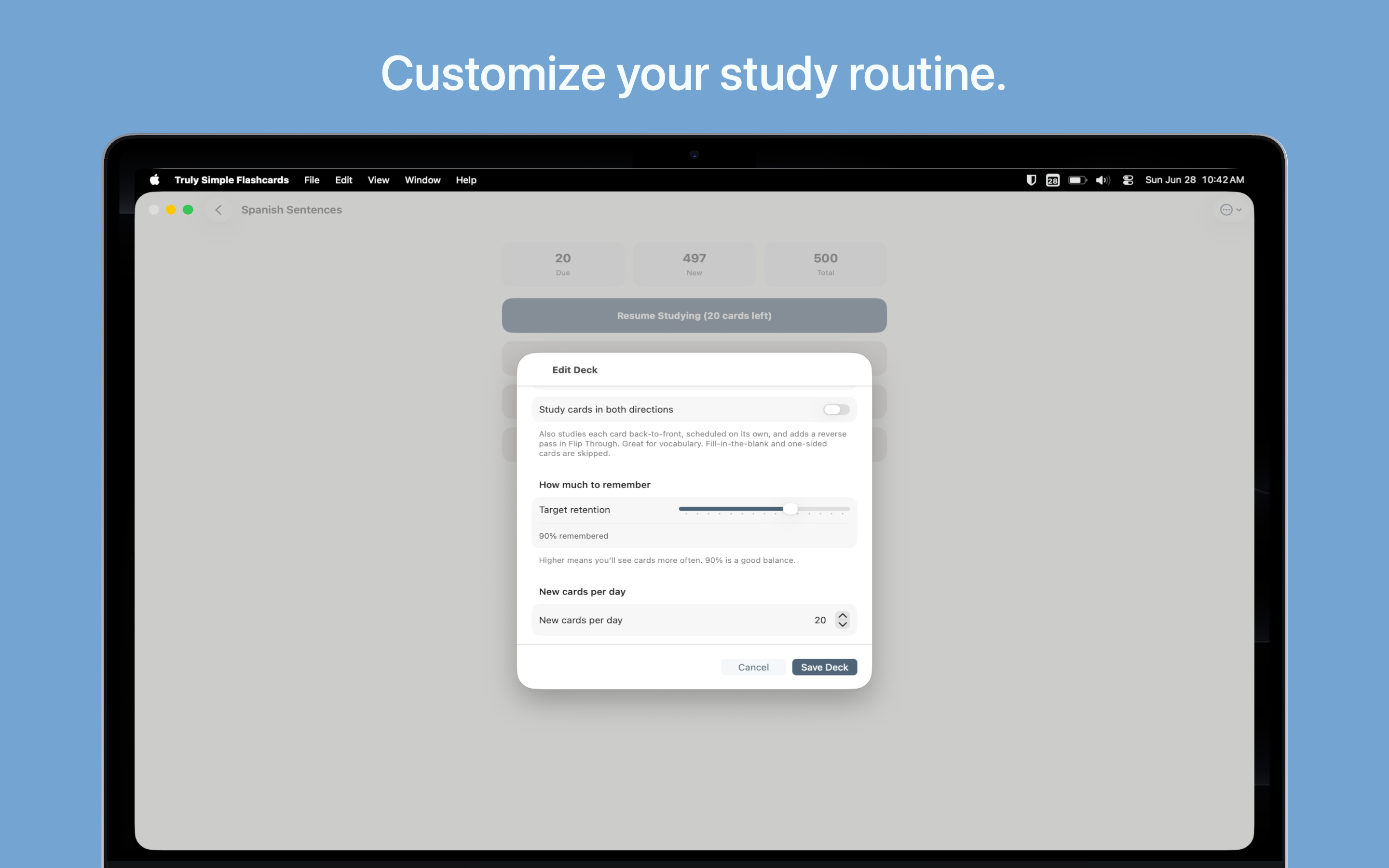 Truly Simple Flashcards macOS screenshot 2