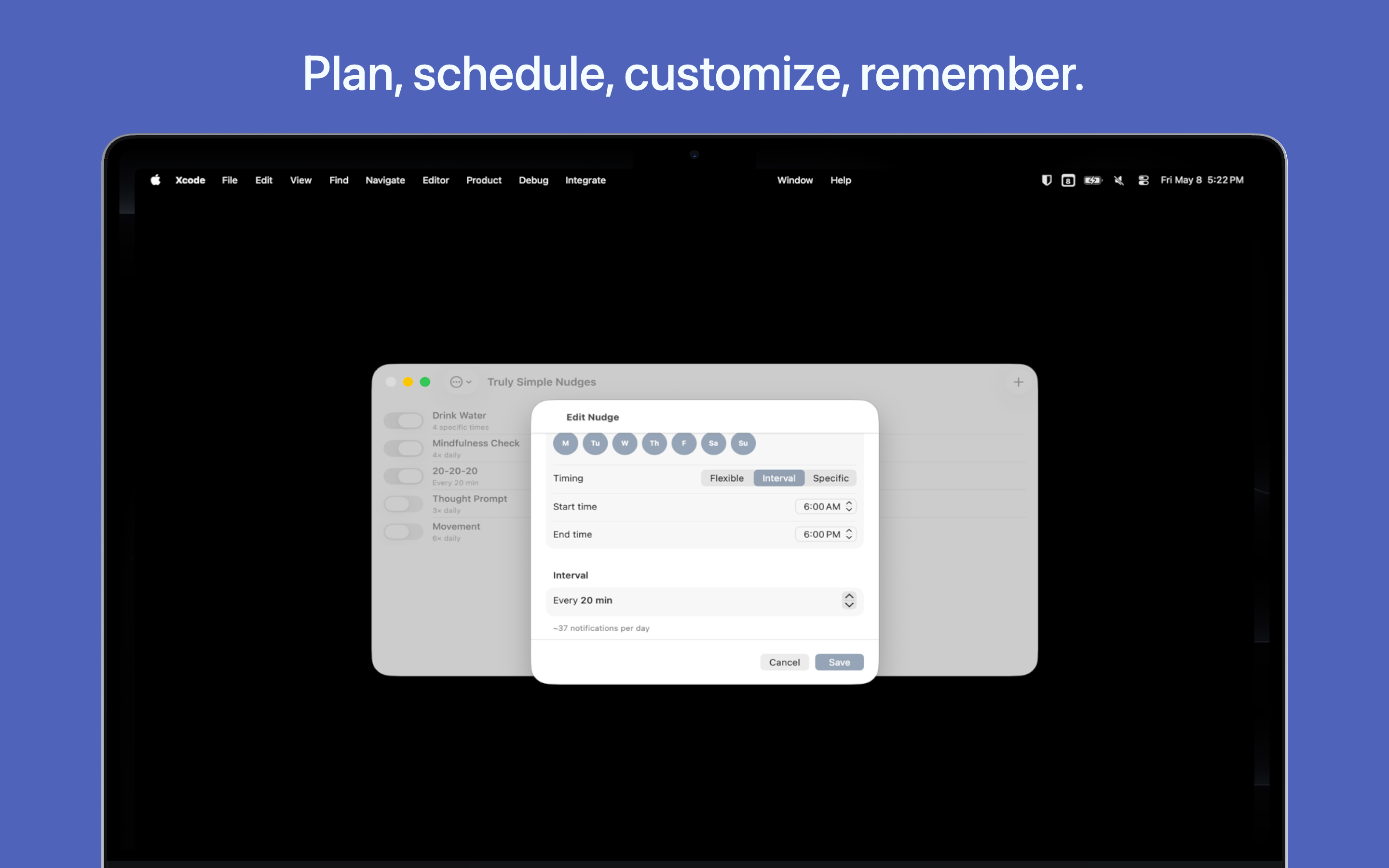 Truly Simple Nudges MacOS screenshot 2